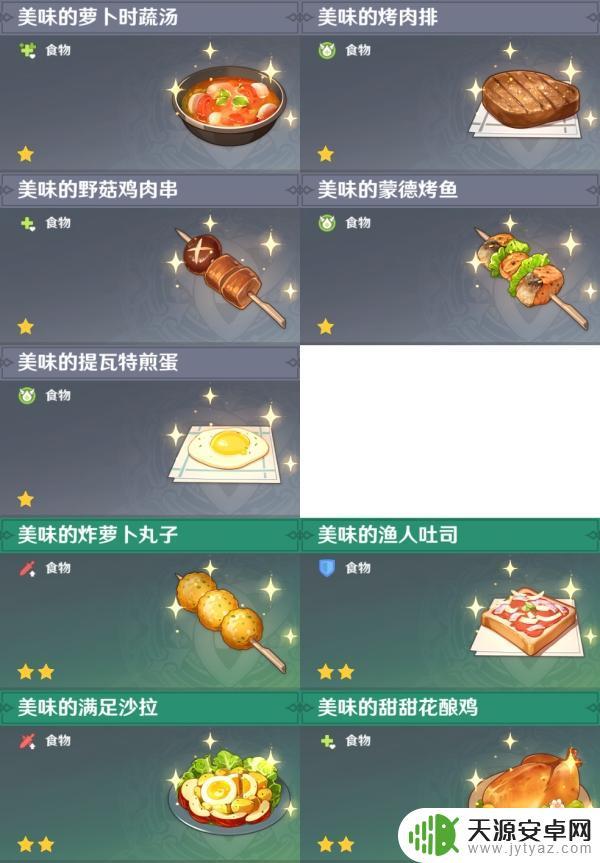 原神食谱有多少种？最全盘点，一共有这么多种口味！