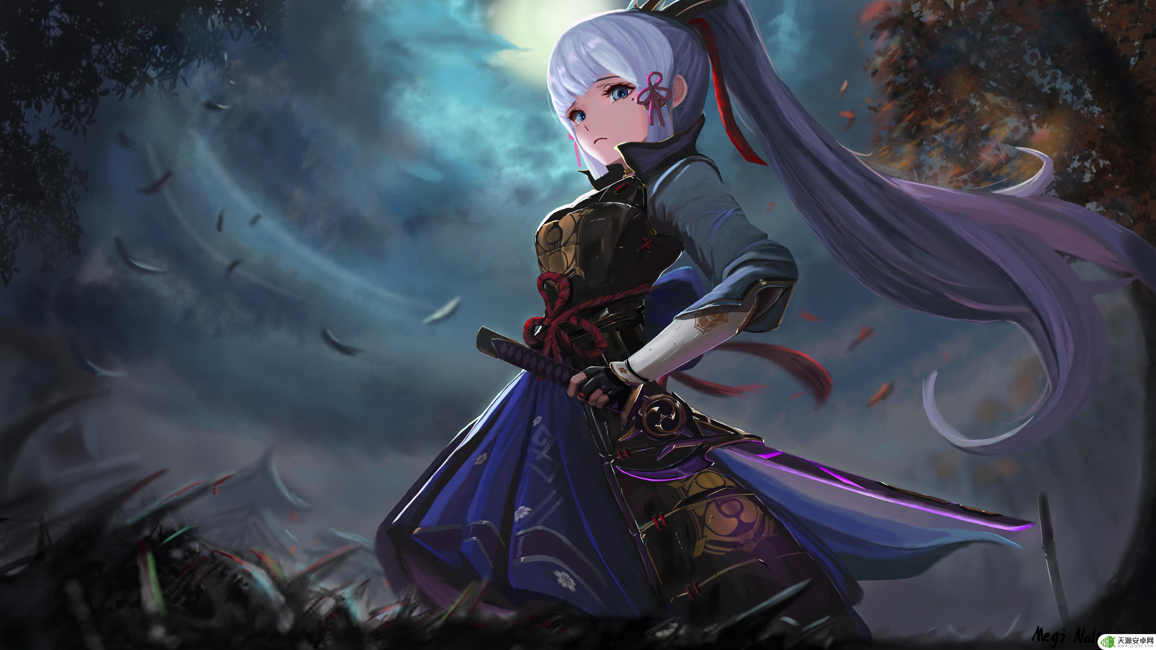 原神素描画 原神神里凌华高清手机壁纸下载