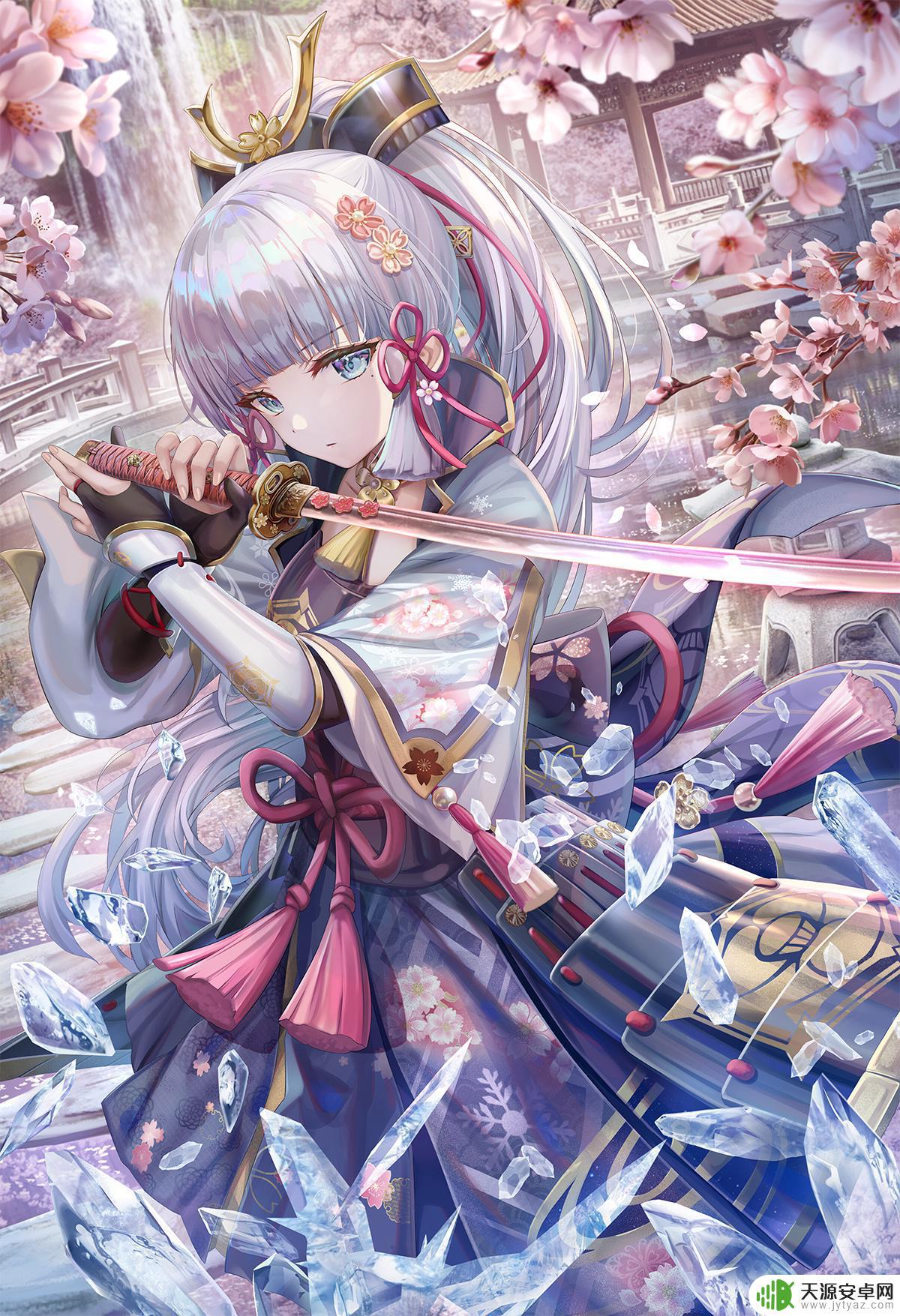 原神素描画 原神神里凌华高清手机壁纸下载