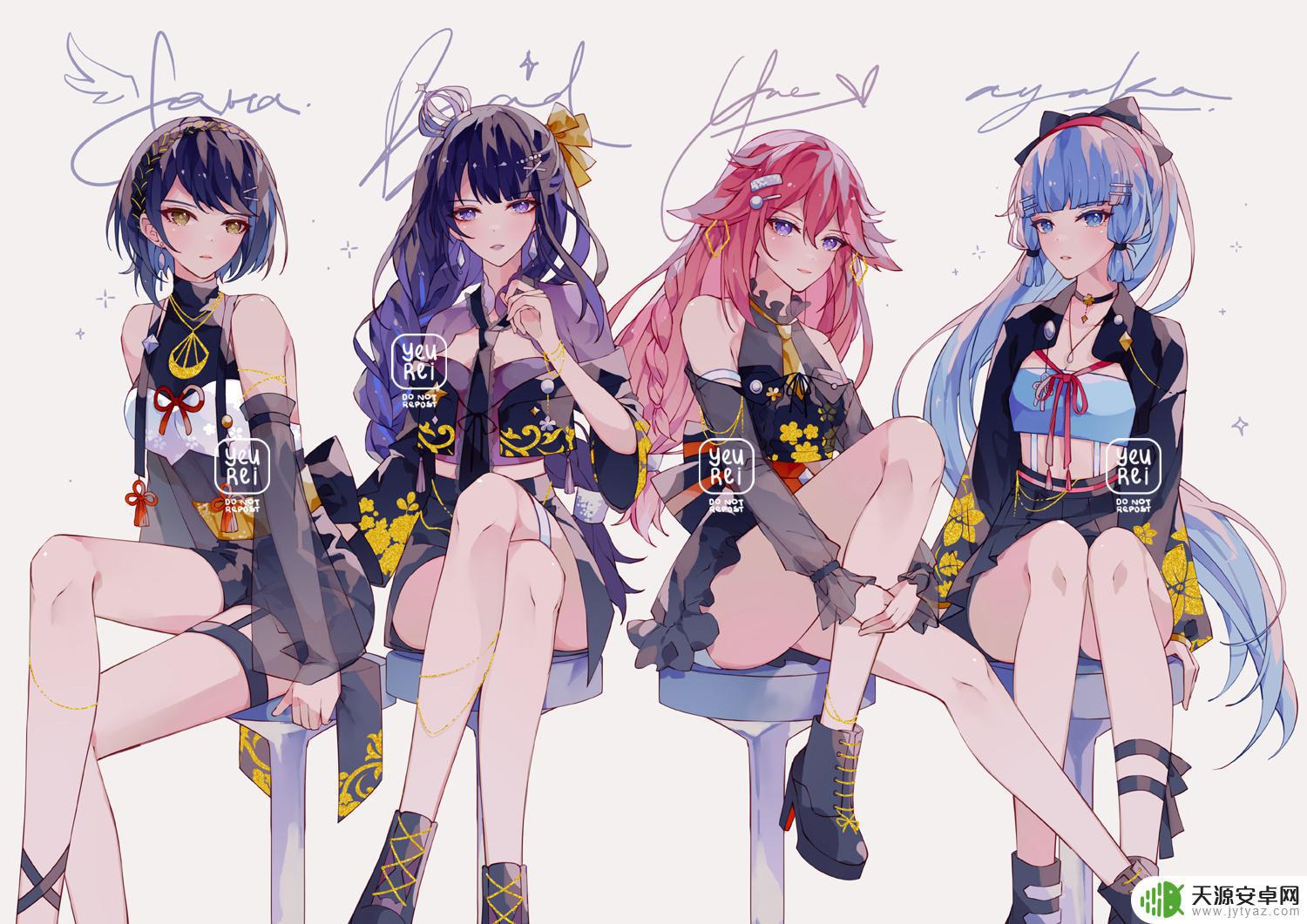 原神素描画 原神神里凌华高清手机壁纸下载