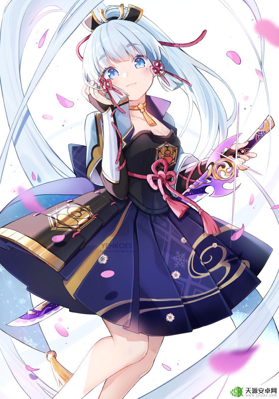 原神素描画 原神神里凌华高清手机壁纸下载