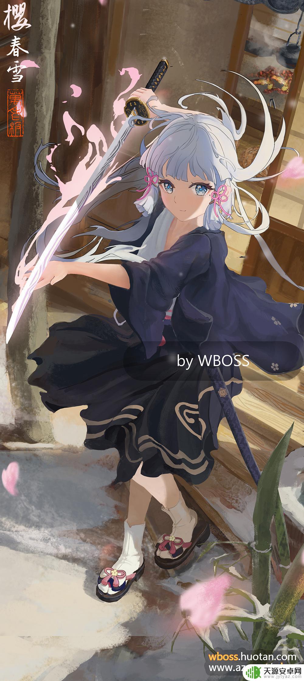 原神素描画 原神神里凌华高清手机壁纸下载