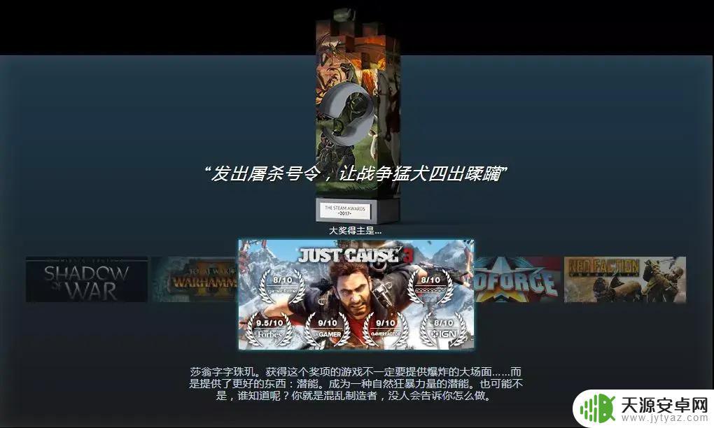 17年steam颁奖 2017 Steam大奖玩家投票结果公布