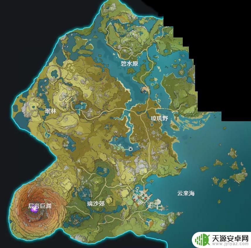 原神世界全地图 《原神》地图全貌七国攻略