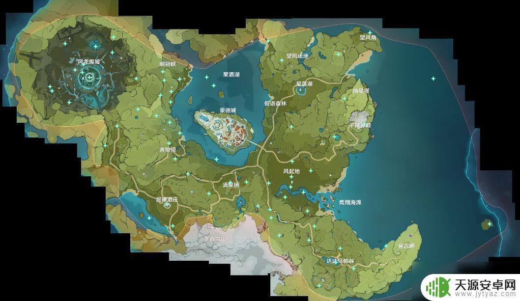 原神世界全地图 《原神》地图全貌七国攻略