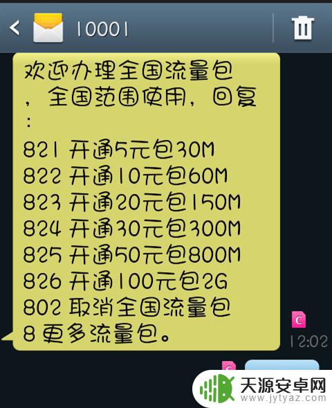 短信怎么开通手机流量 电信手机怎样用短信方式开通流量