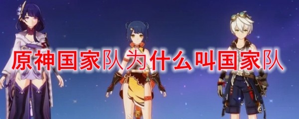 原神国家队为啥被称为国家队 原神国家队之谜
