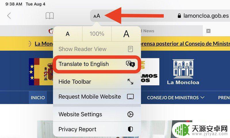 苹果手机中英文翻译器怎么设置 如何在 iPhone 上启用 Safari 浏览器的网页翻译功能